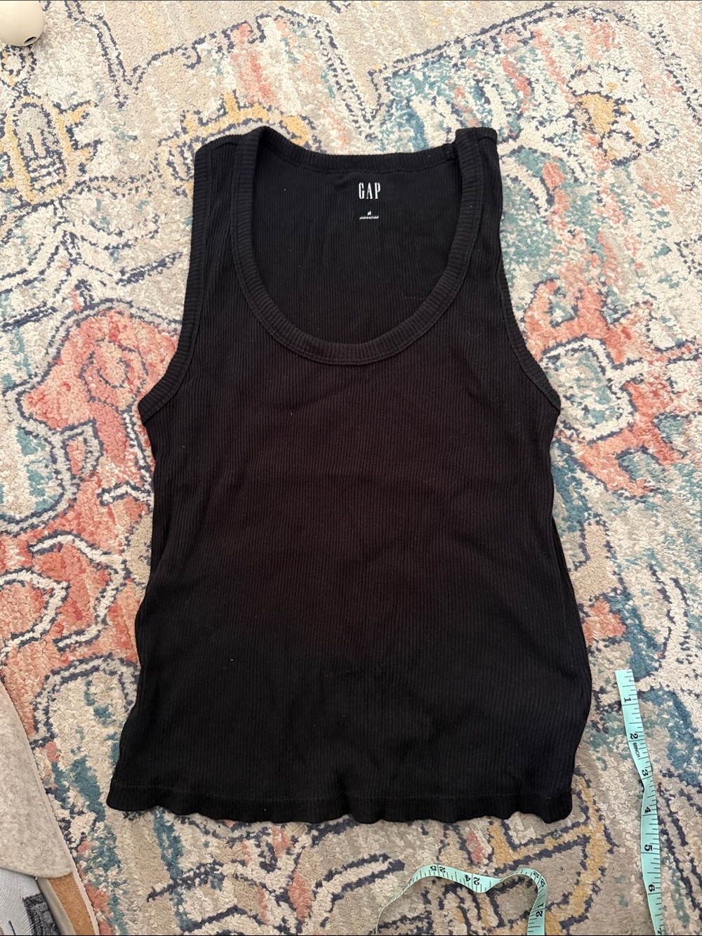 GAP Black Ribbed Scoop Neck Tank